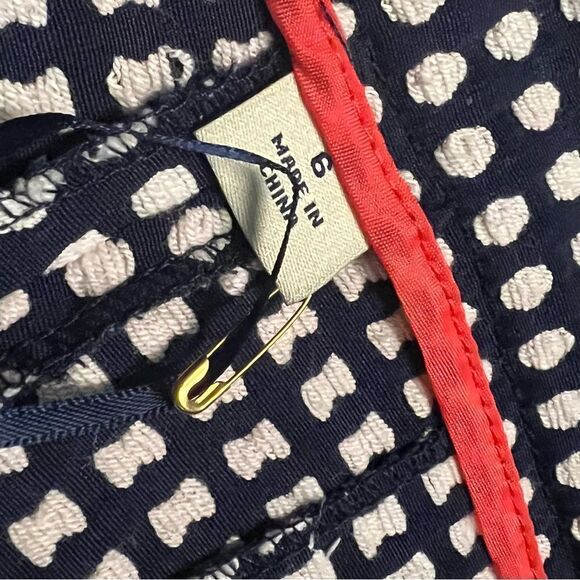 NWT Polka Dot Gingham Mid Rise 3.5” Short British Khaki Navy Blue White 6 - Picture 4 of 10